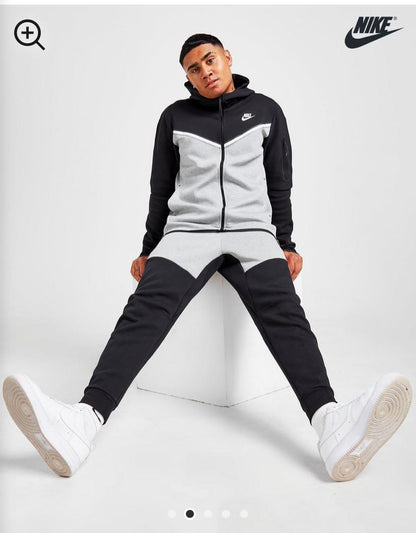 Conjunto Nike Tech Fleece Cinza com Preto